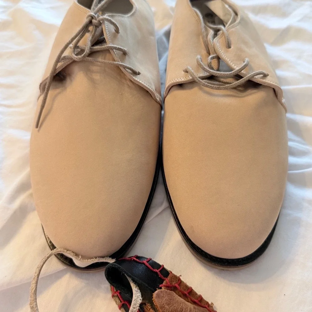 Aintap Barefoot Tan Leather Minimalist Dress Shoes Sz M7.5 W8.5 Handmade Turkey